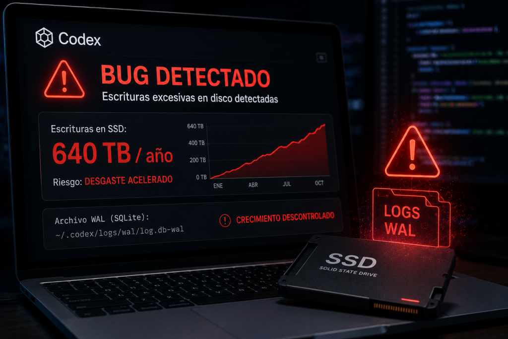Bug de Codex: puede escribir 640 TB al año en tu SSD bug de Codex